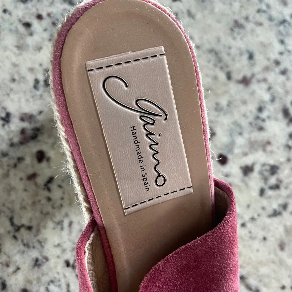 Gaimo Colette Espadrille Mule Women 41 Dark Ant Rose‎ Suede Sq Peep Toe Spain